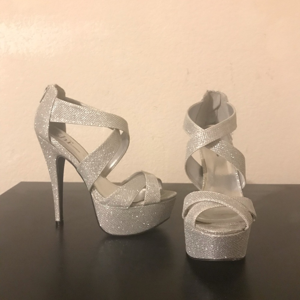 Glitter Platform Strappy Heel
